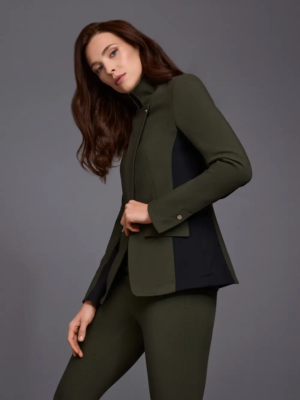Blazer with contrasting stripes