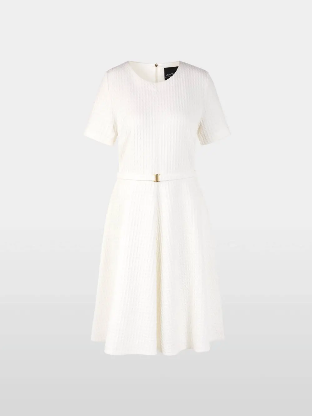 Knee-length waffle piqué dress