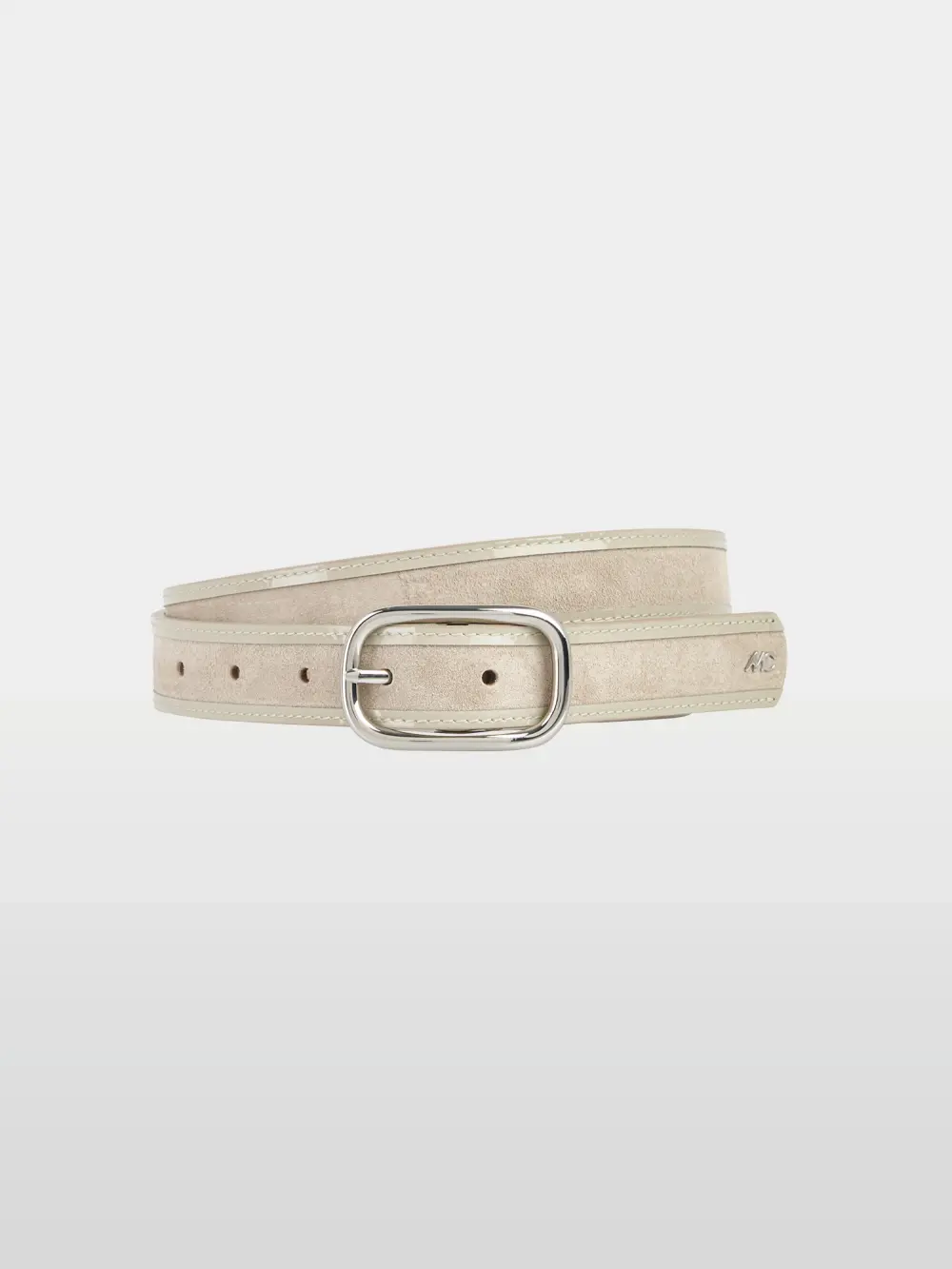 Narrow suede leather belt