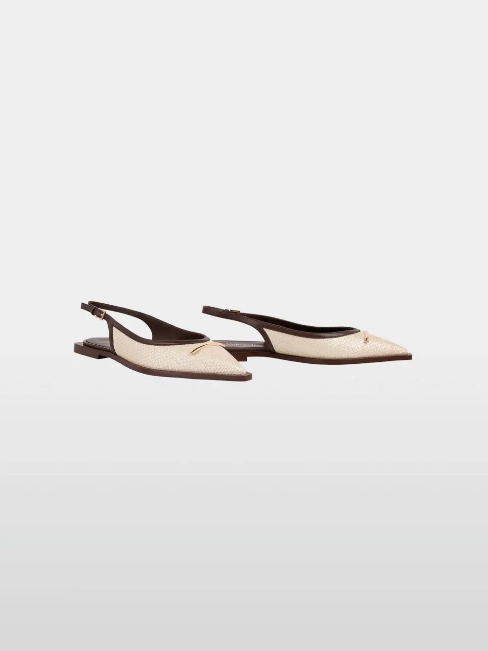 Slingback raffia mix ballerinas
