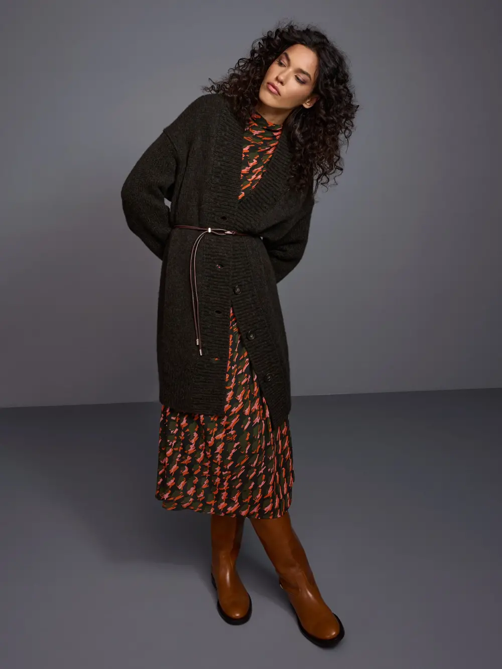 ‘Knitted in Germany’ chunky-knit coat