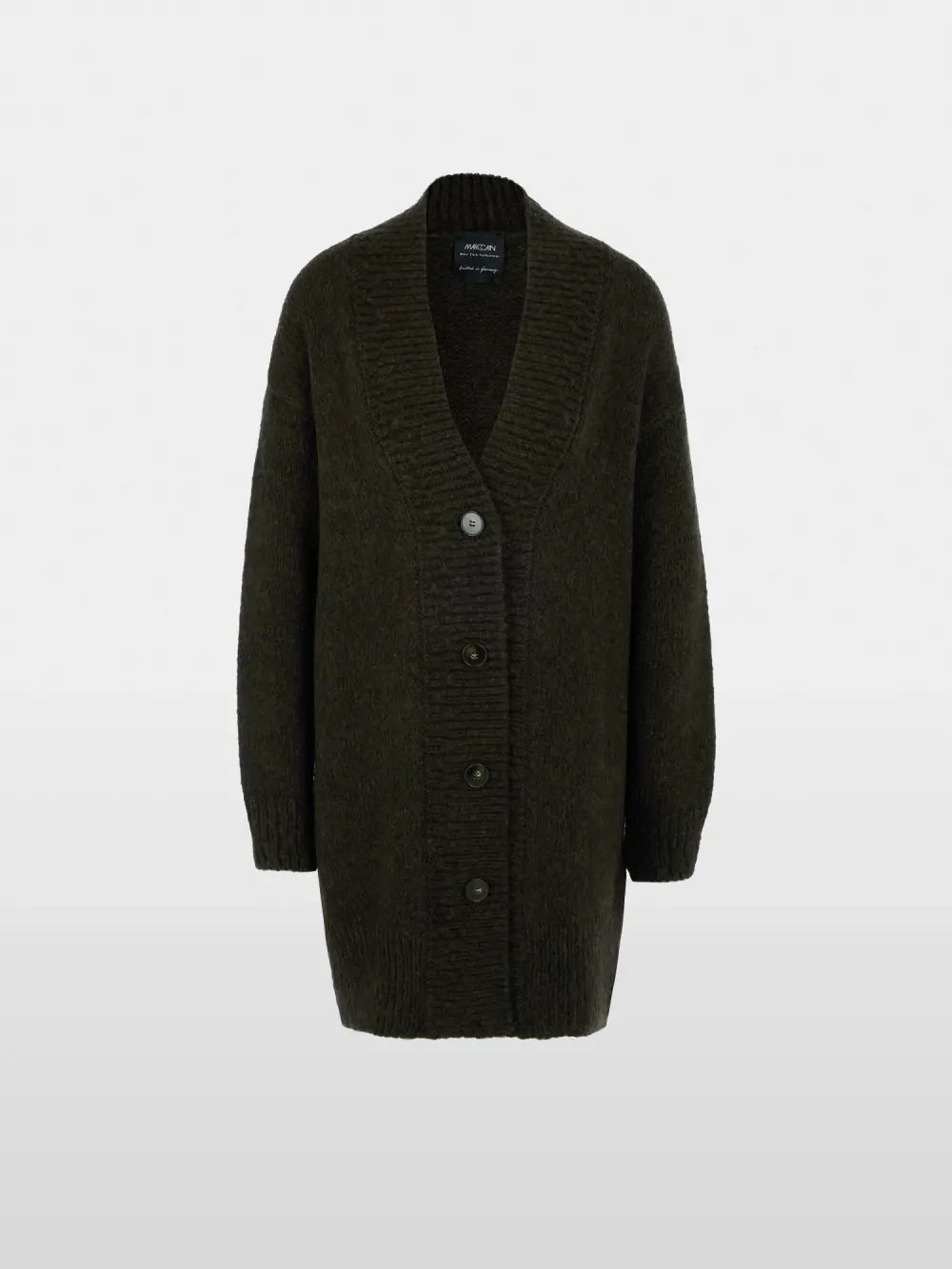 ‘Knitted in Germany’ chunky-knit coat