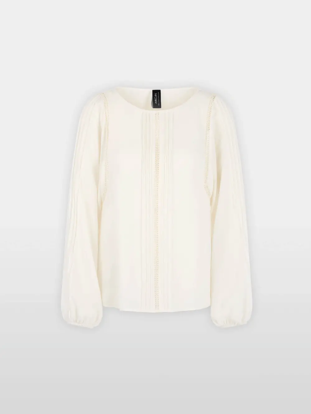 Blouse with lace and pintucks