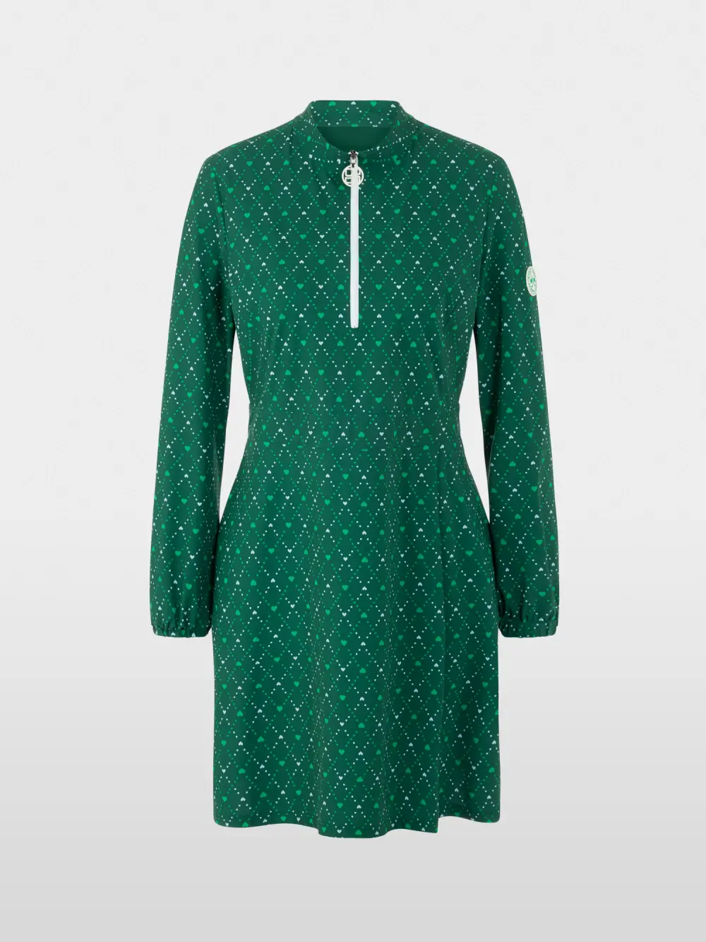 Stretch mini dress with heart print