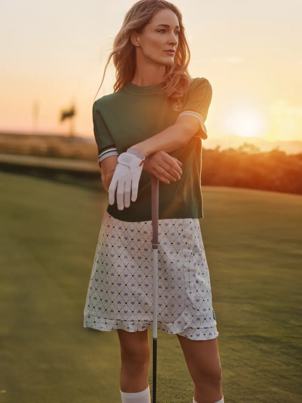 Heart print skirt in scuba jersey