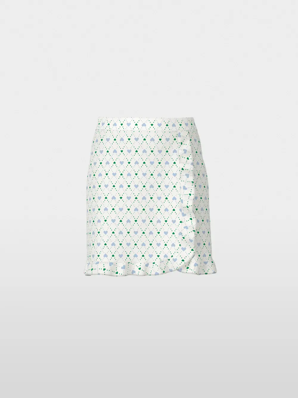 Heart print skirt in scuba jersey