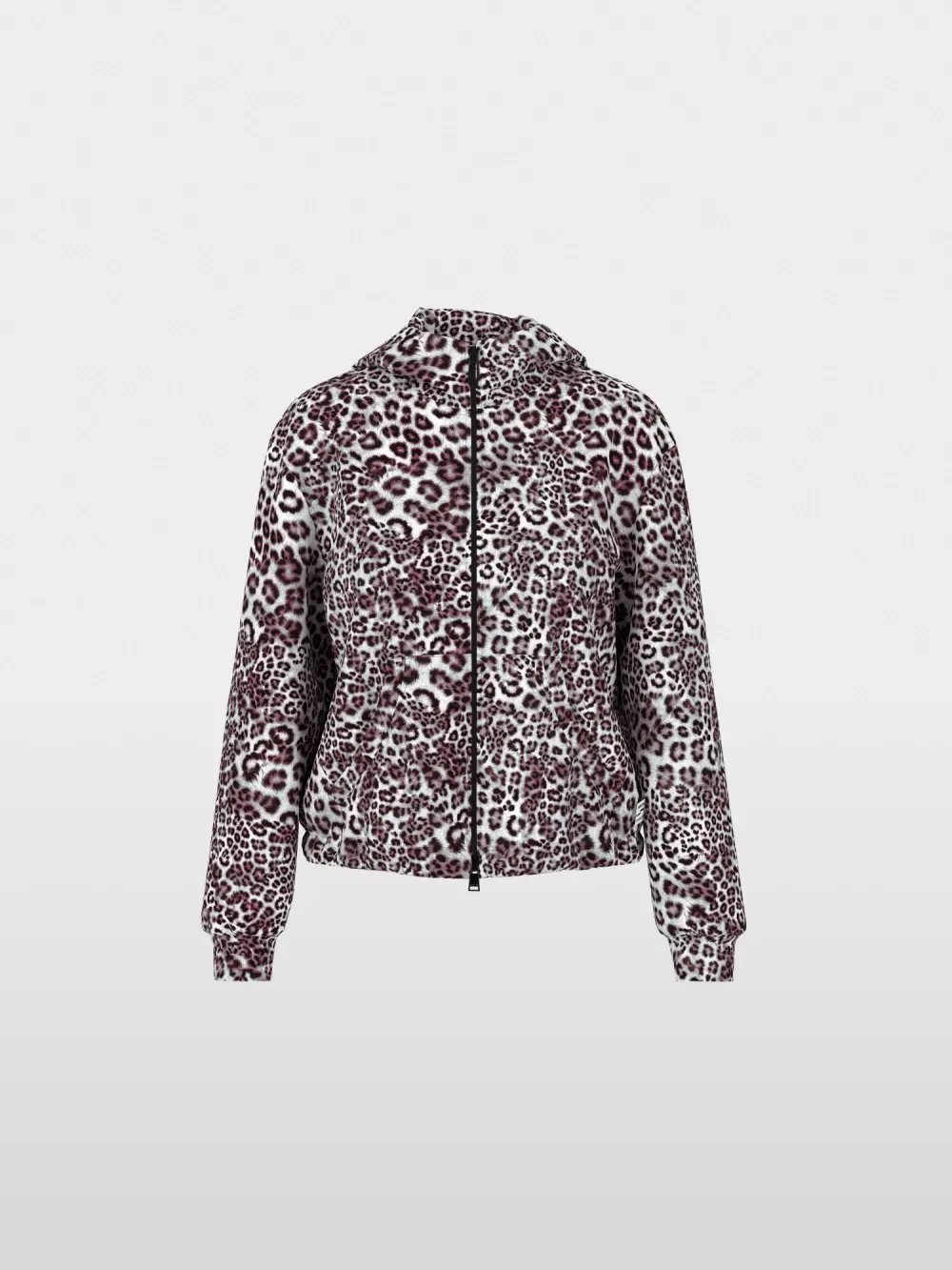 Jersey jacket with leopard print