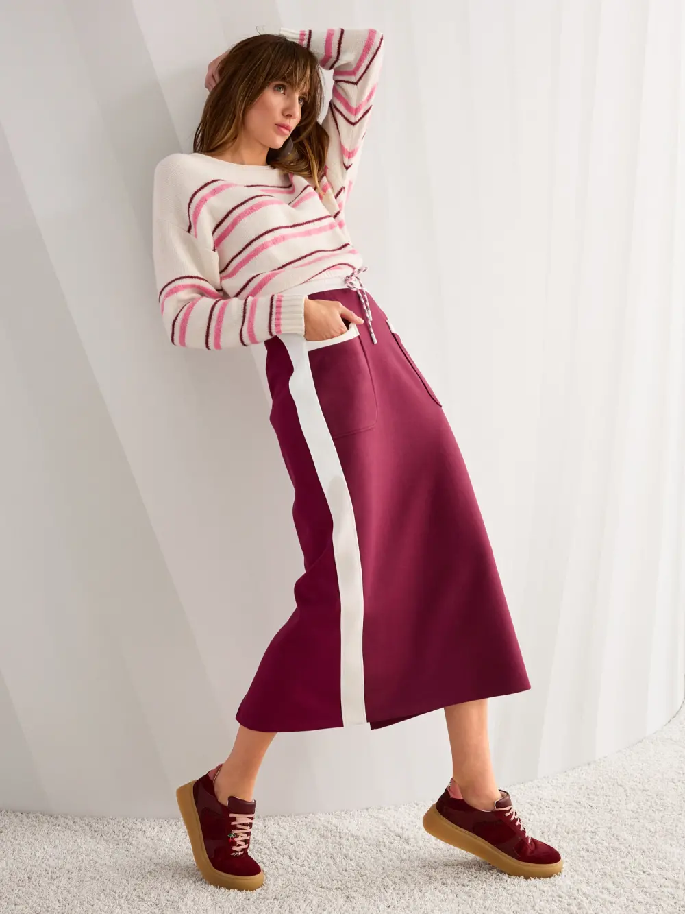 Sporty midi skirt