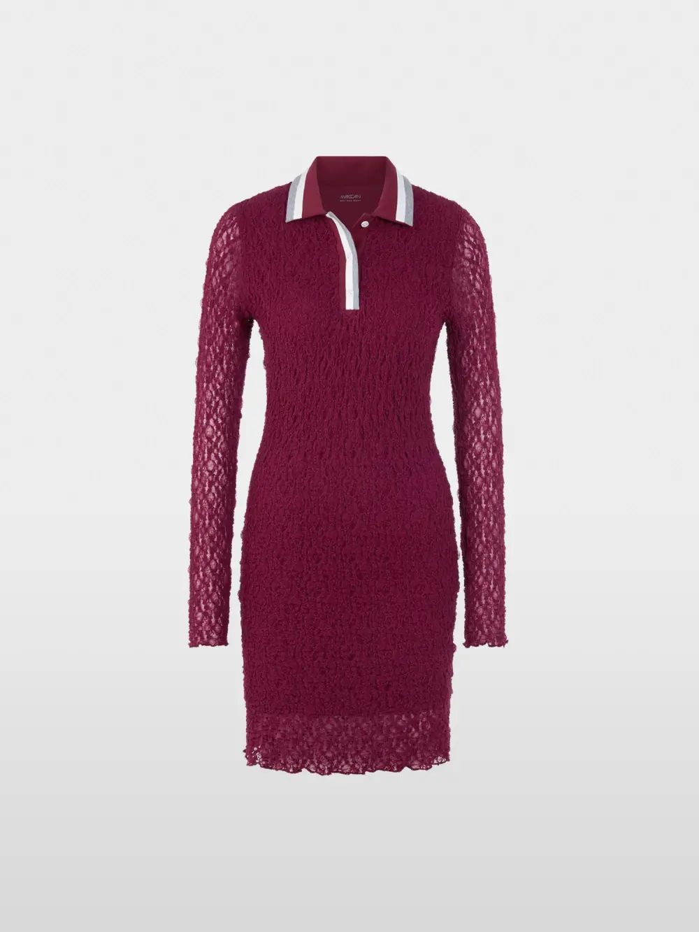 Polo dress with mesh look