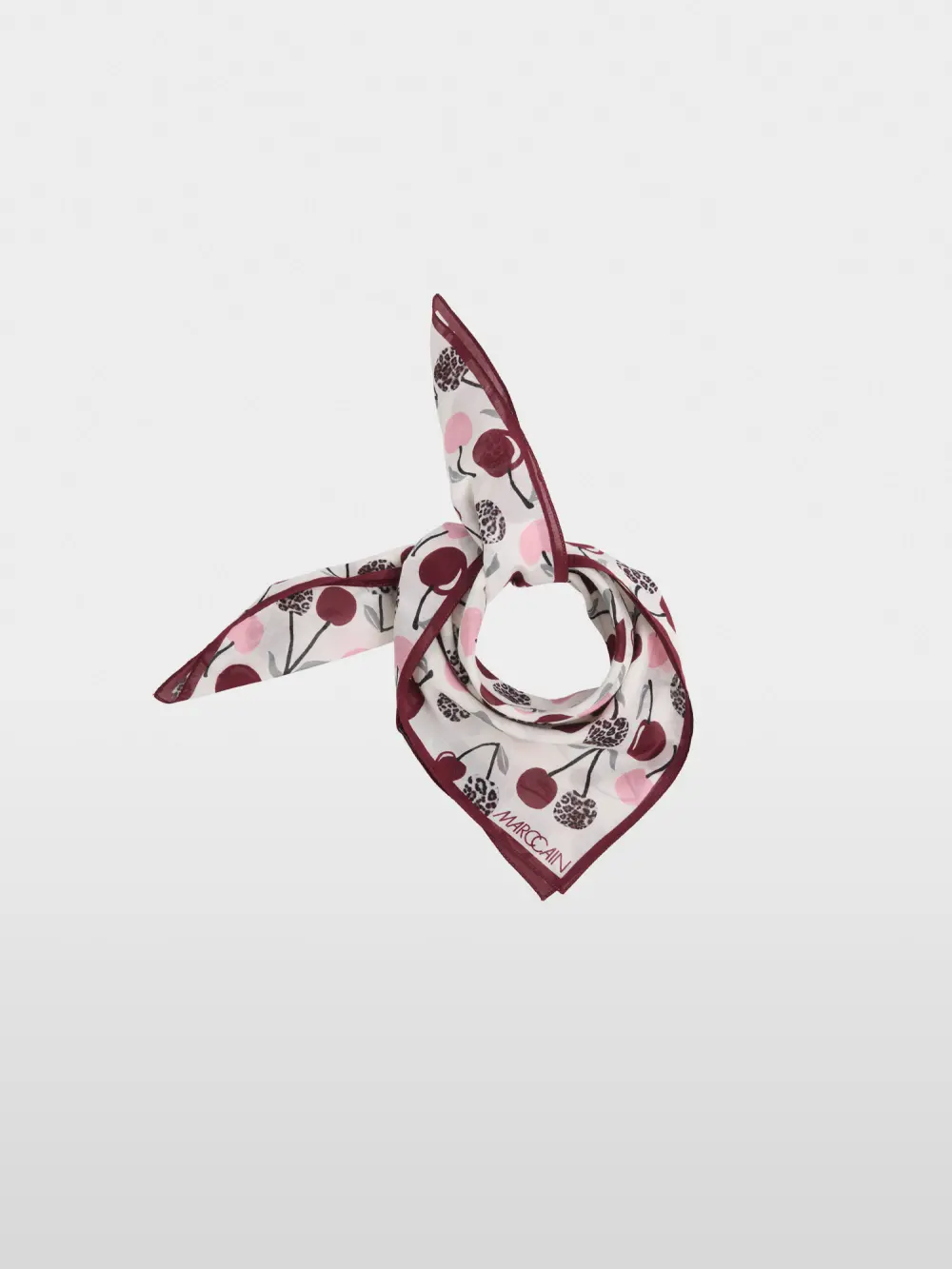 Lightweight scarf with cherry print