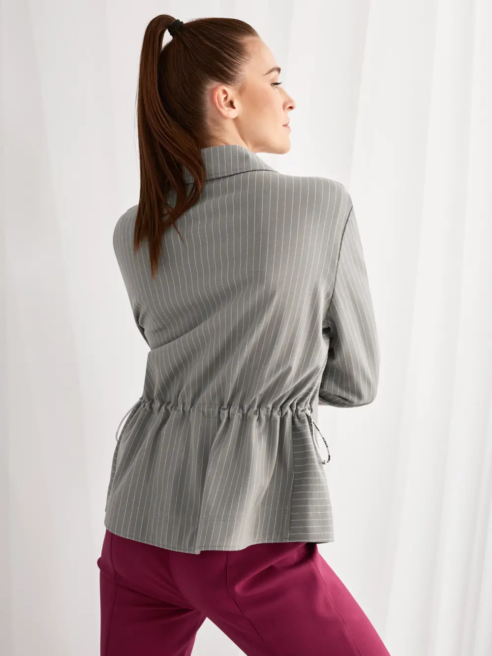 Striped shirt jacket