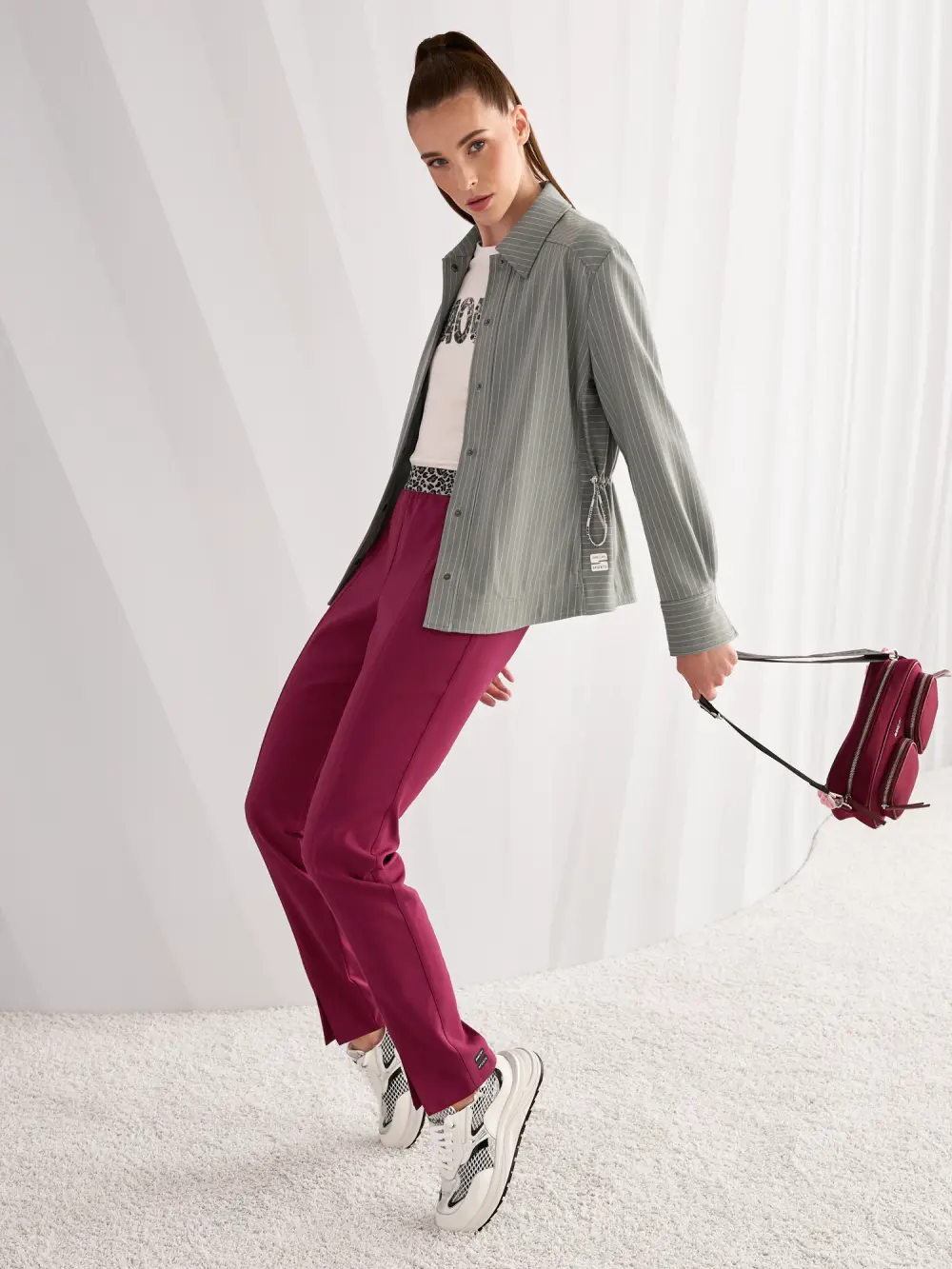 Trainers in a mix of materials