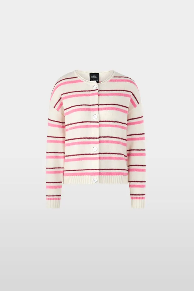 Soft cardigan with trendy striped pattern and loose fit