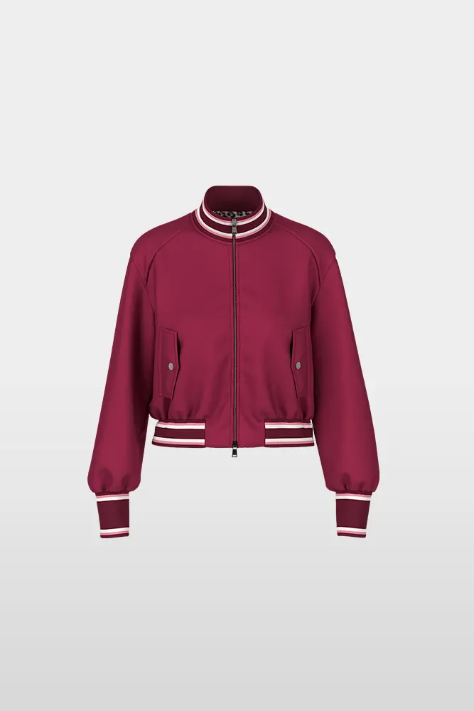 Reversible bomber jacket with zip and side pockets