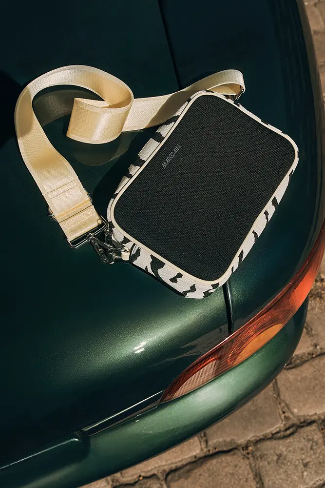 Leather clutch in snake look