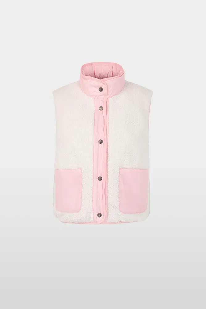 Reversible teddy gilet with quilting