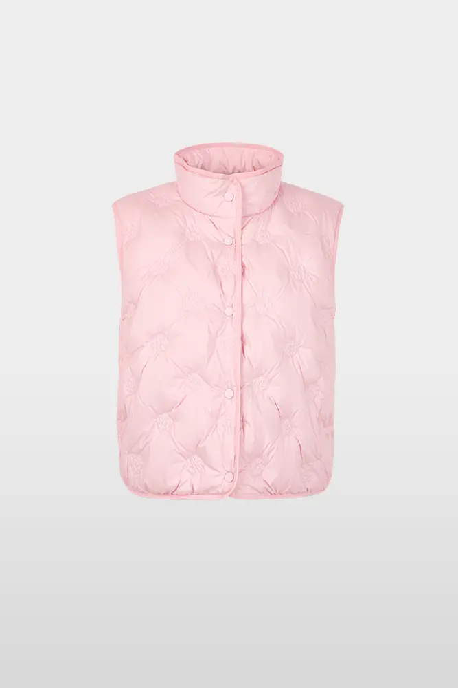Reversible teddy gilet with quilting