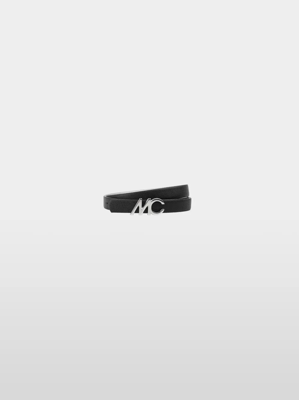 Reversible leather belt with MC buckle