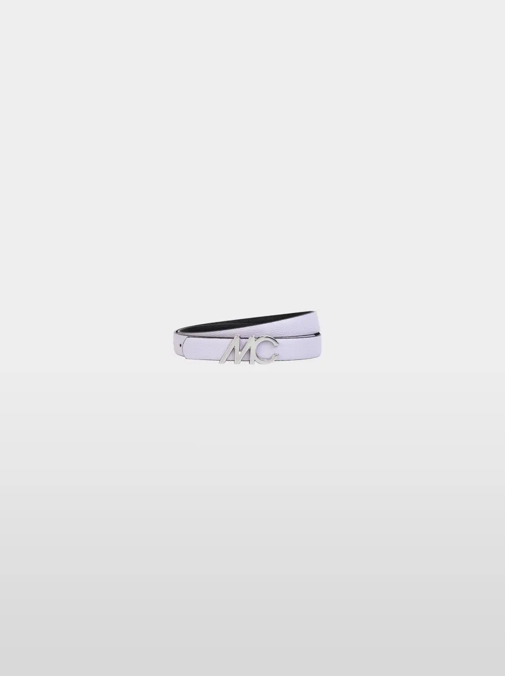Reversible leather belt with MC buckle