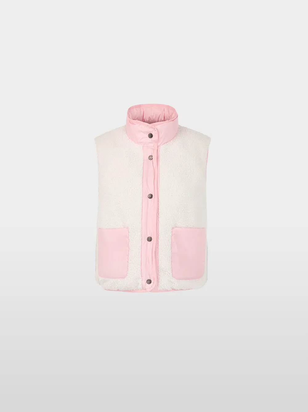 Reversible teddy gilet with quilting