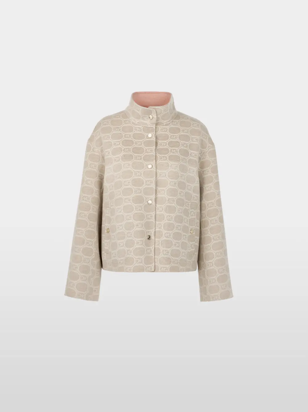 Wool blend jacket reversible with print