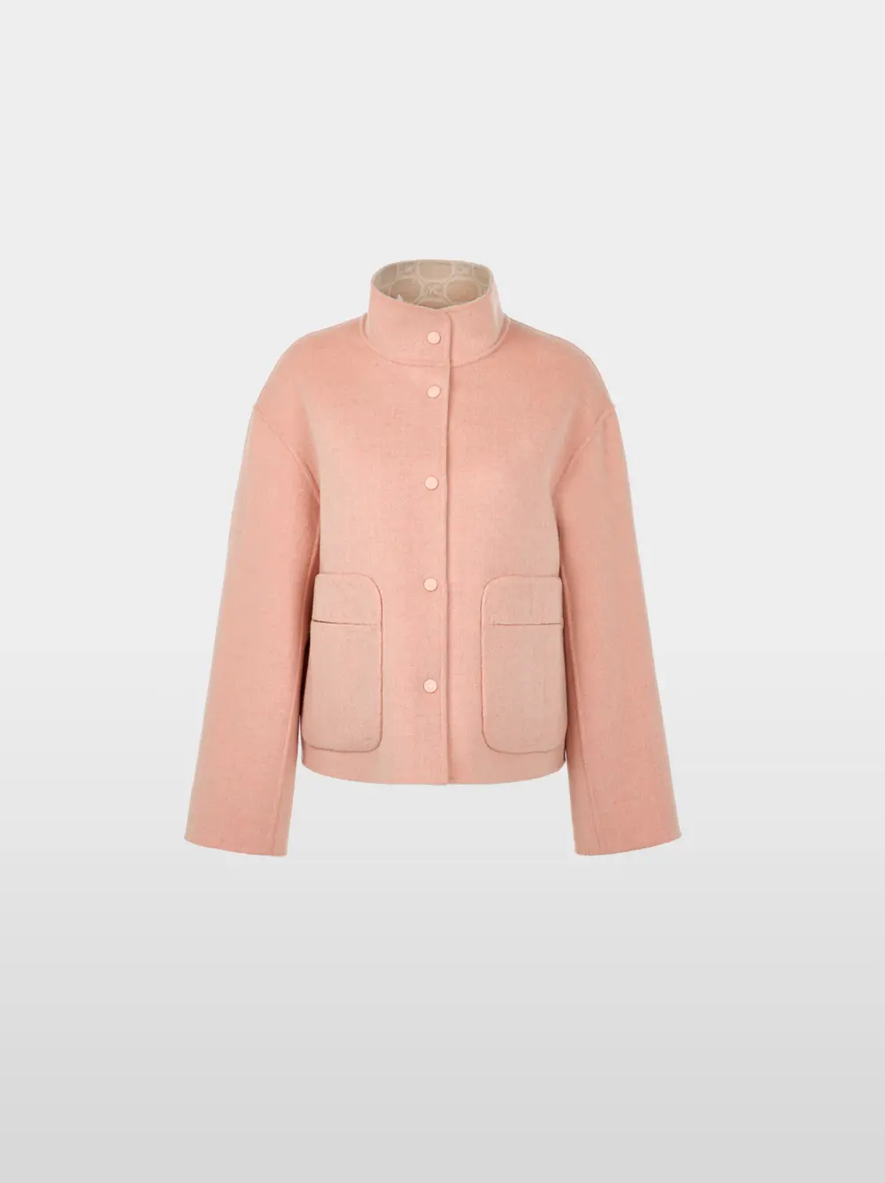 Wool blend jacket reversible with print