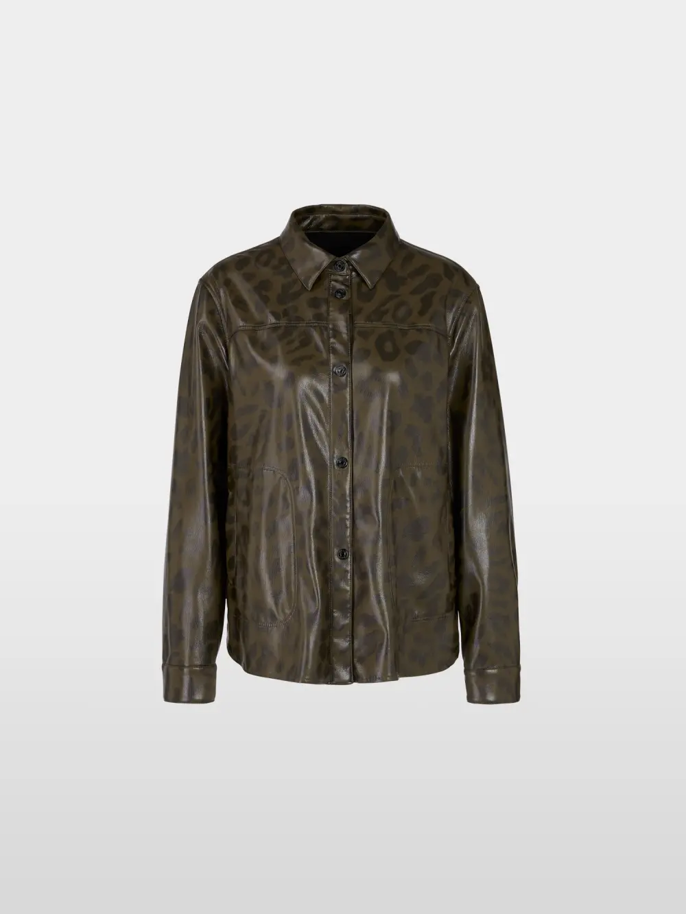 Chemise en similicuir avec imprimé léopard