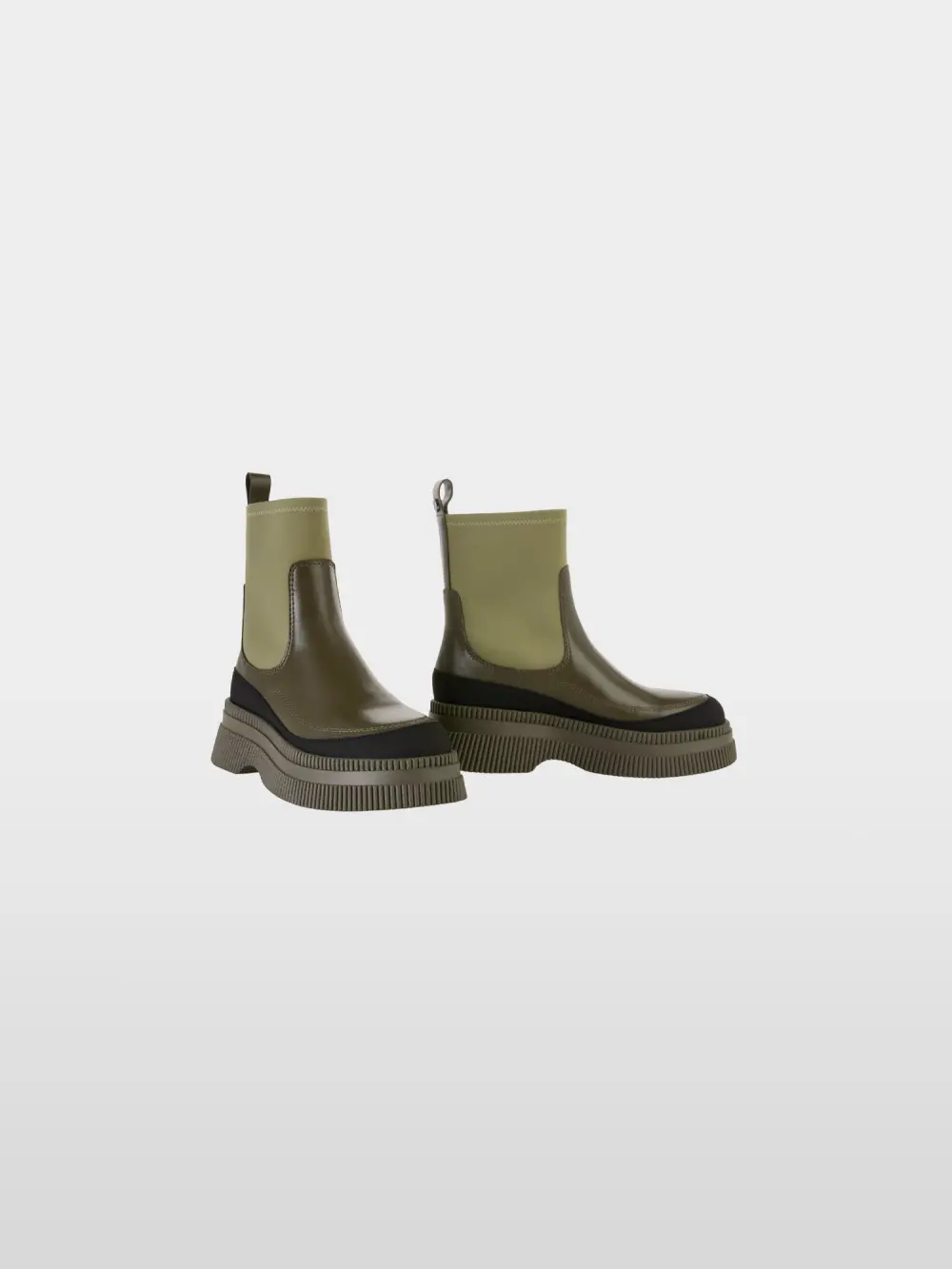 Bottines à enfiler en mélange de matières