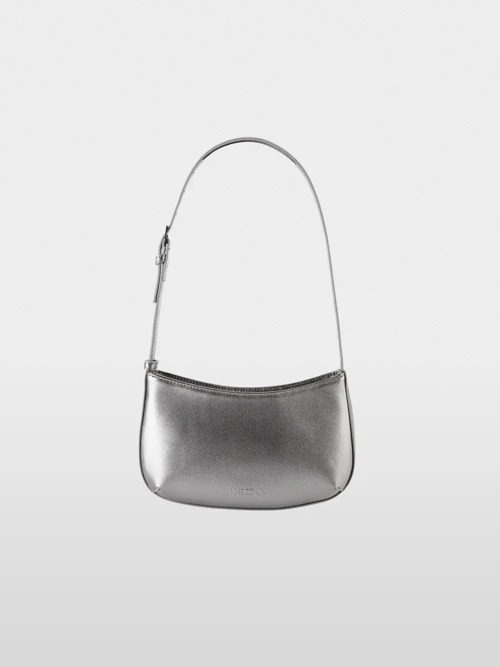 Metallic schoudertas van geitenleer