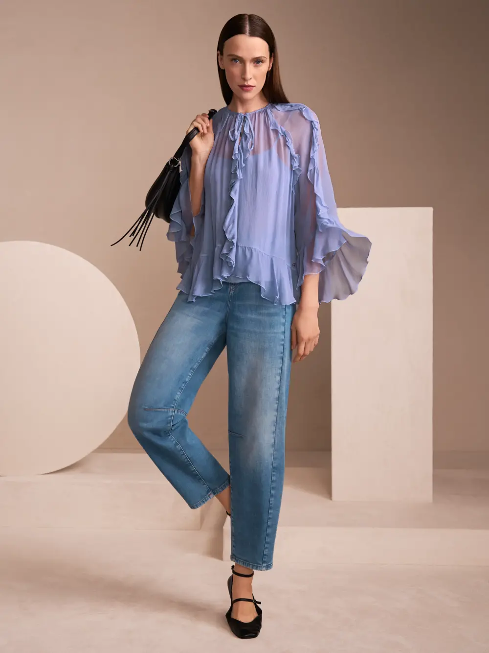 Blouse met volants in bohostijl