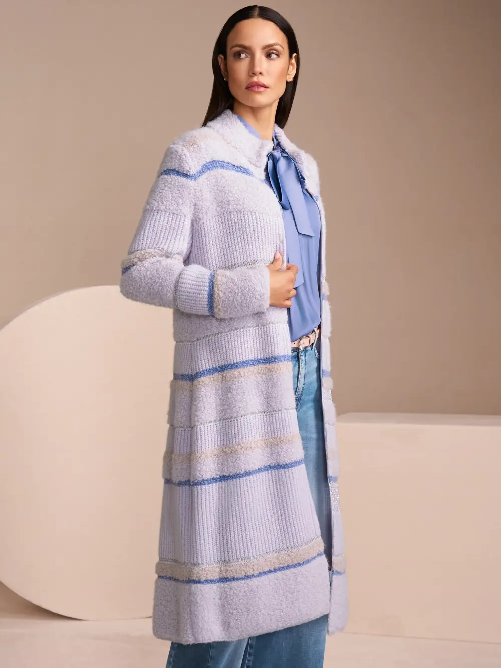 Lange gebreide jas, Knitted in Germany