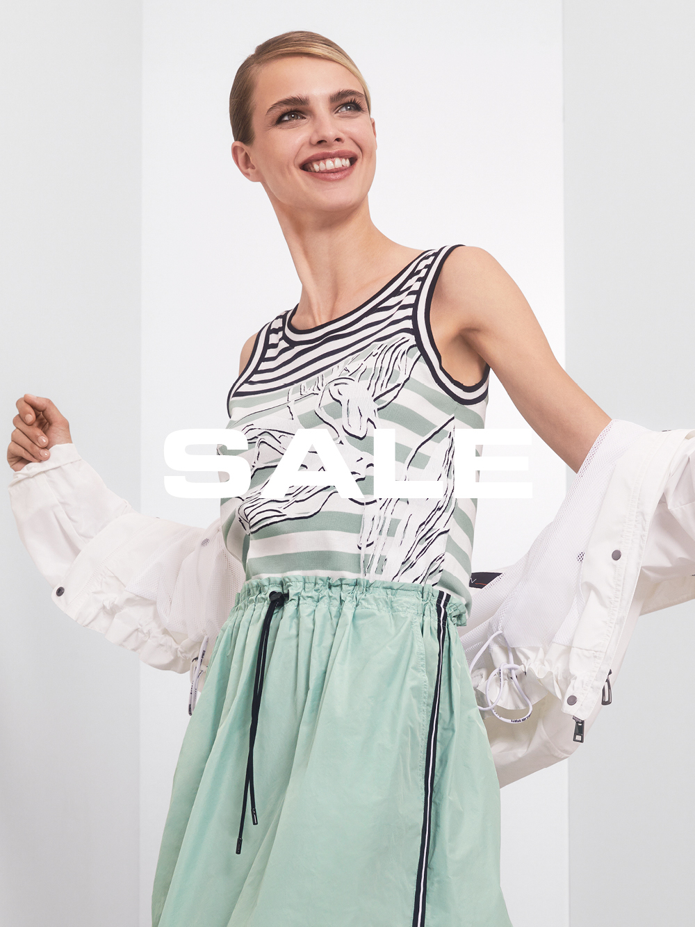 Marc Cain Collections Round Neck White Second Skin Top +E 48.12 JO3 100 main image 1
