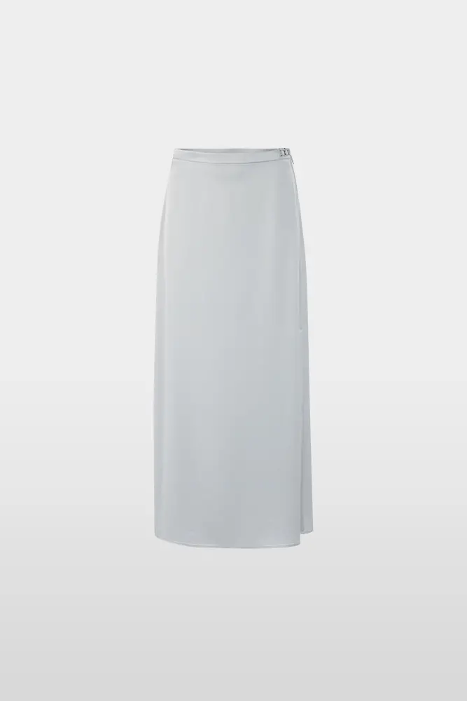 Midi skirt with silky sheen