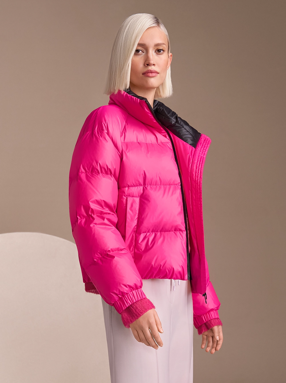 Pinkfarbene Outdoorjacke, gefüttert