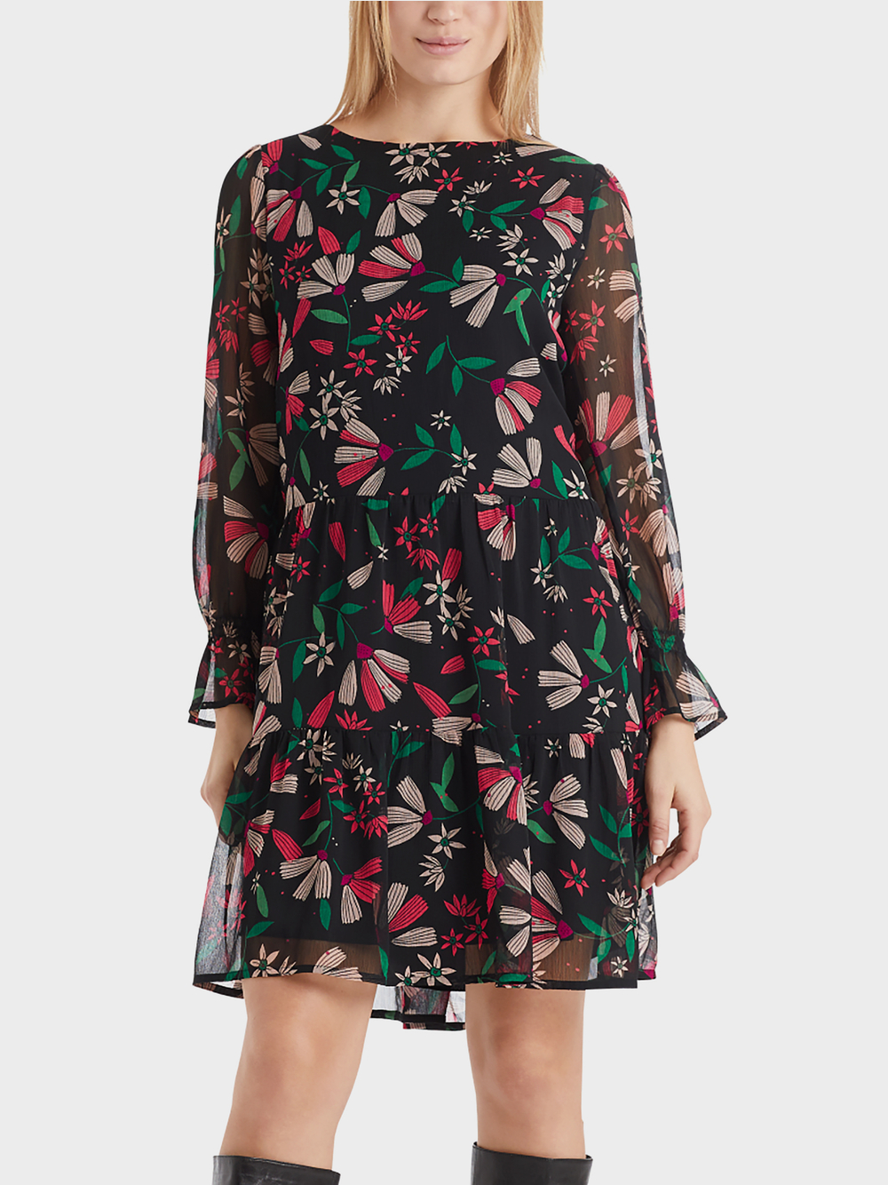 Feminines Kleid mit Blumenprint | marc-cain.com/de