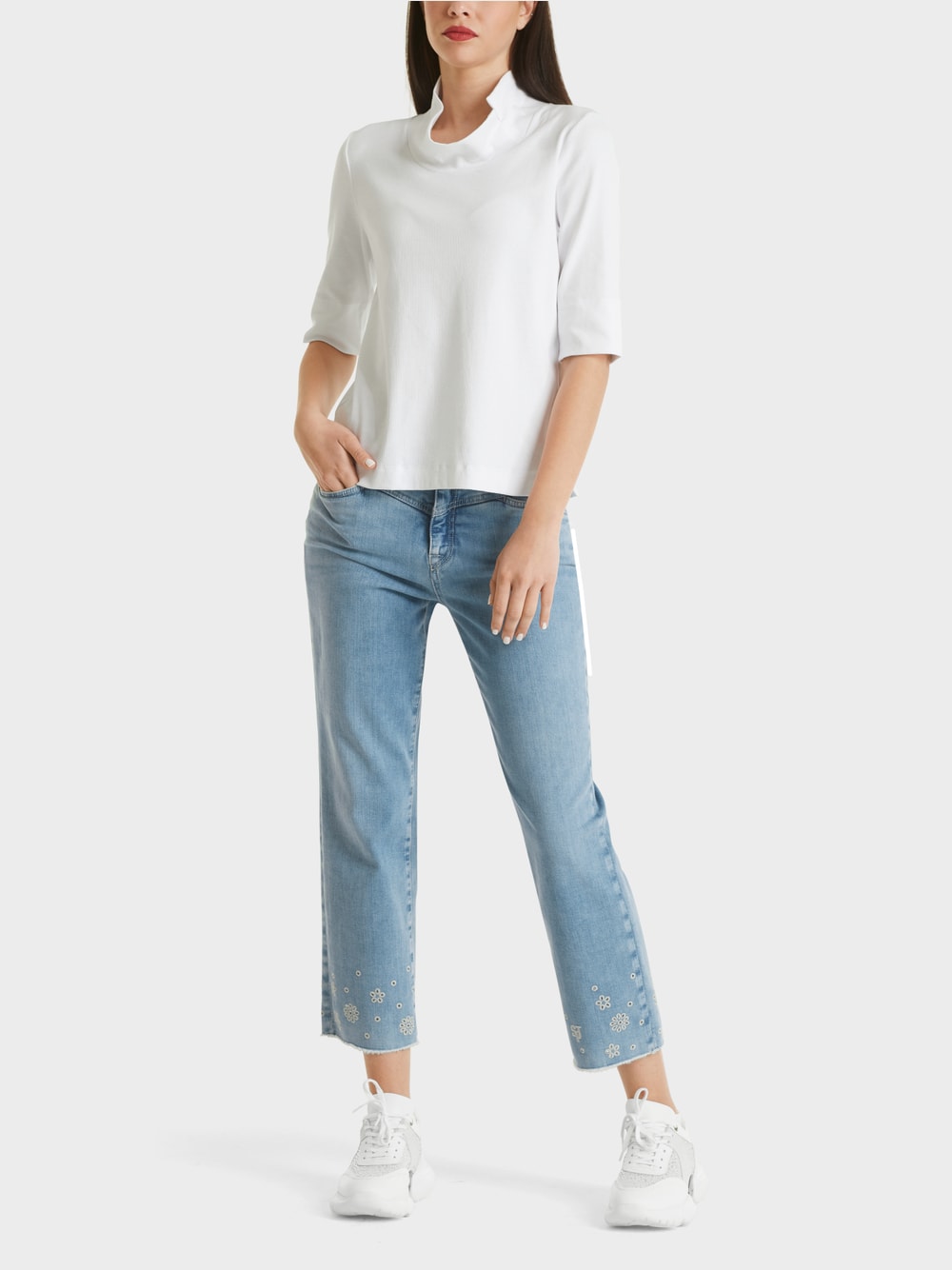Shirt mit besonderer Kragenlösung | marc-cain.com/de