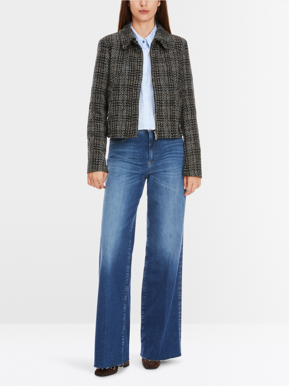 Marc Cain Sports Shiny Silver Grey Jacket with Fake Down PS 12.01 W01 800