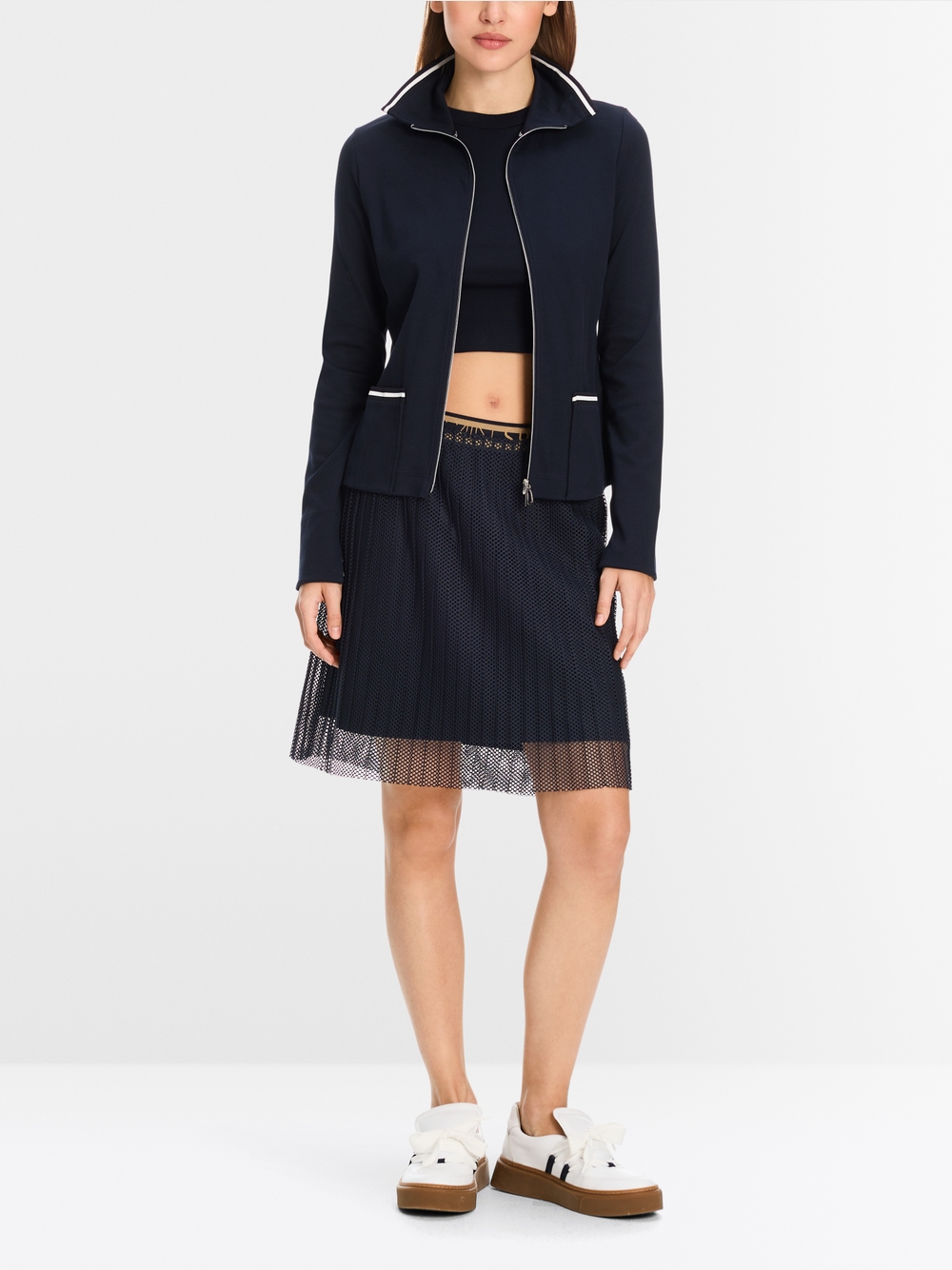 Marc Cain Collections Round Neck Navy Second Skin +E 48.12 JO3 395 main image 0