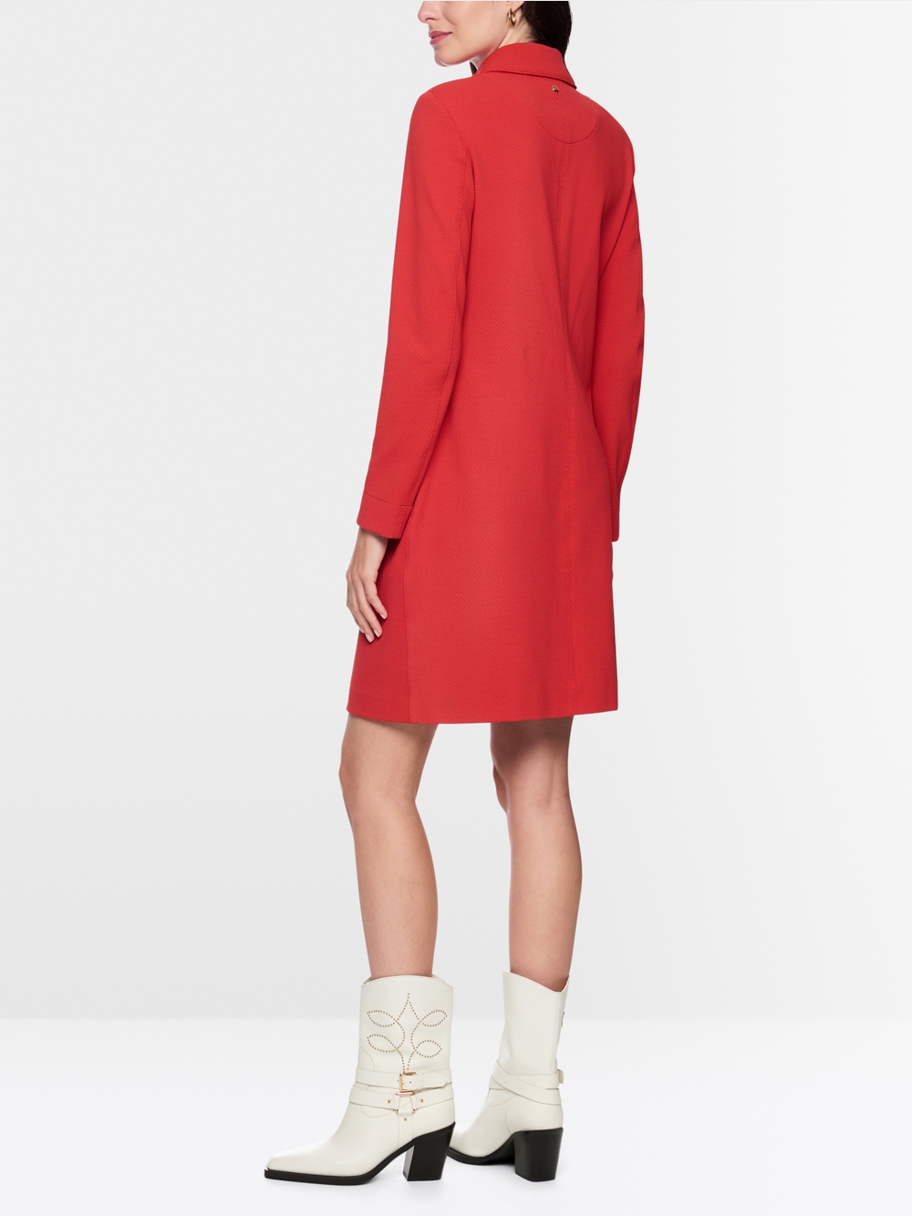 marc cain red dress Marc Cain Textured stretch dress, red, 40 (N4)