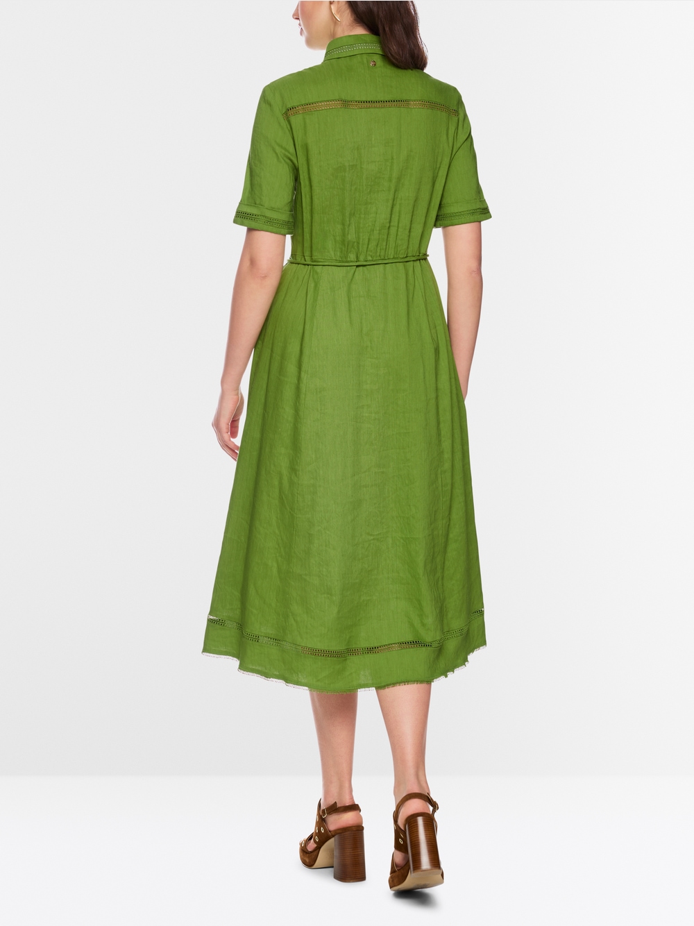marc cain green dress Printed Trapeze Dress In Green