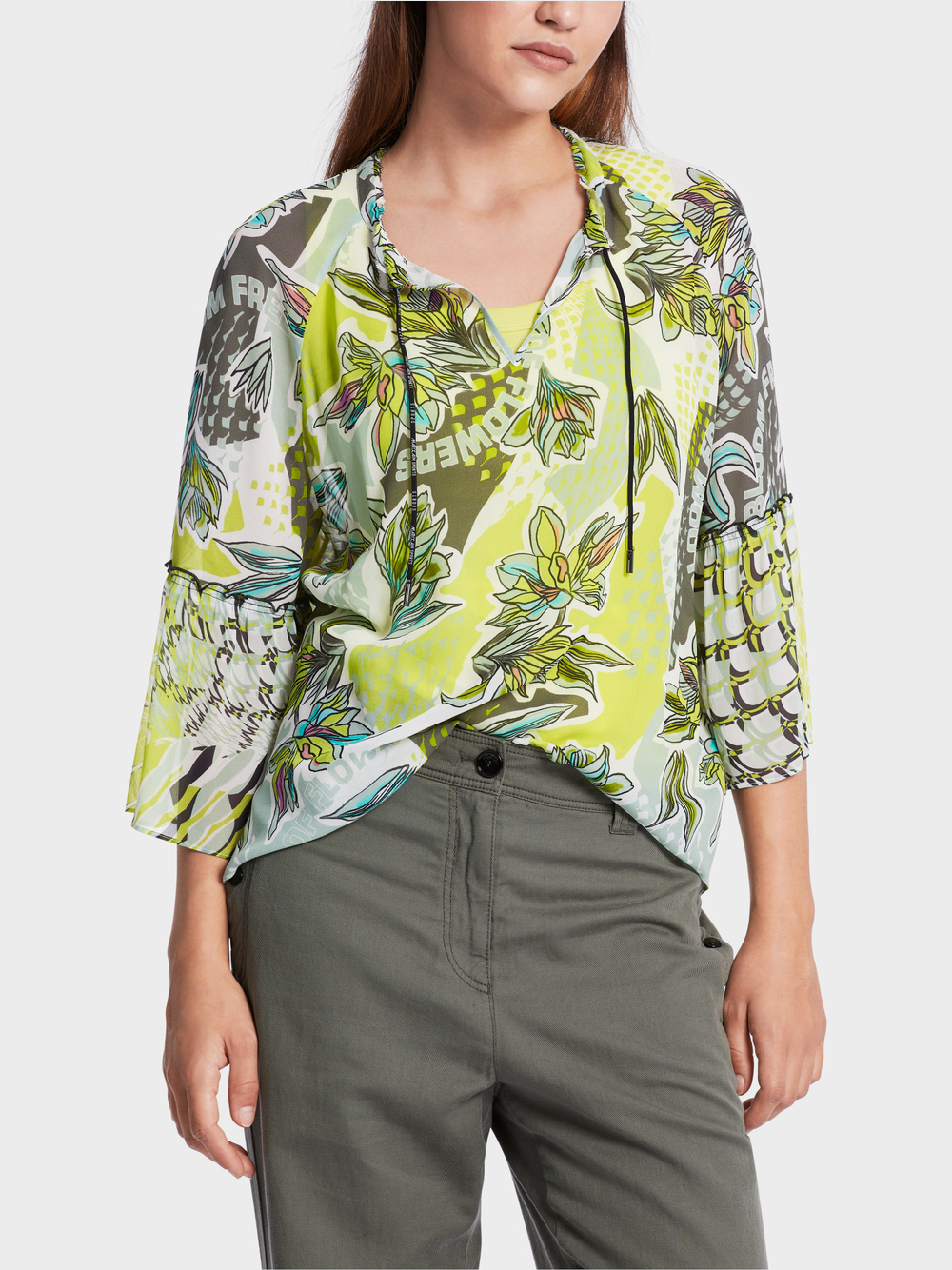 Raglanbluse aus Viskosecrêpe | marc-cain.com/de