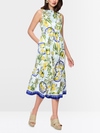Lemon and olive print viscose dress