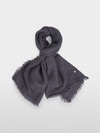 Pleated scarf with fringes