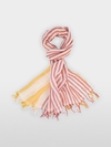Three-colour scarf with fringes
