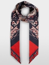 Silk scarf with mixed patterns