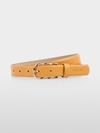 Narrow leather belt with buckle