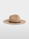 Wool fedora hat with leather band