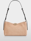 Calf suede shoulder bag