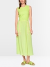 Sleeveless midi dress with drawstring