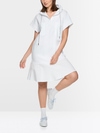 Shirt dress with hood